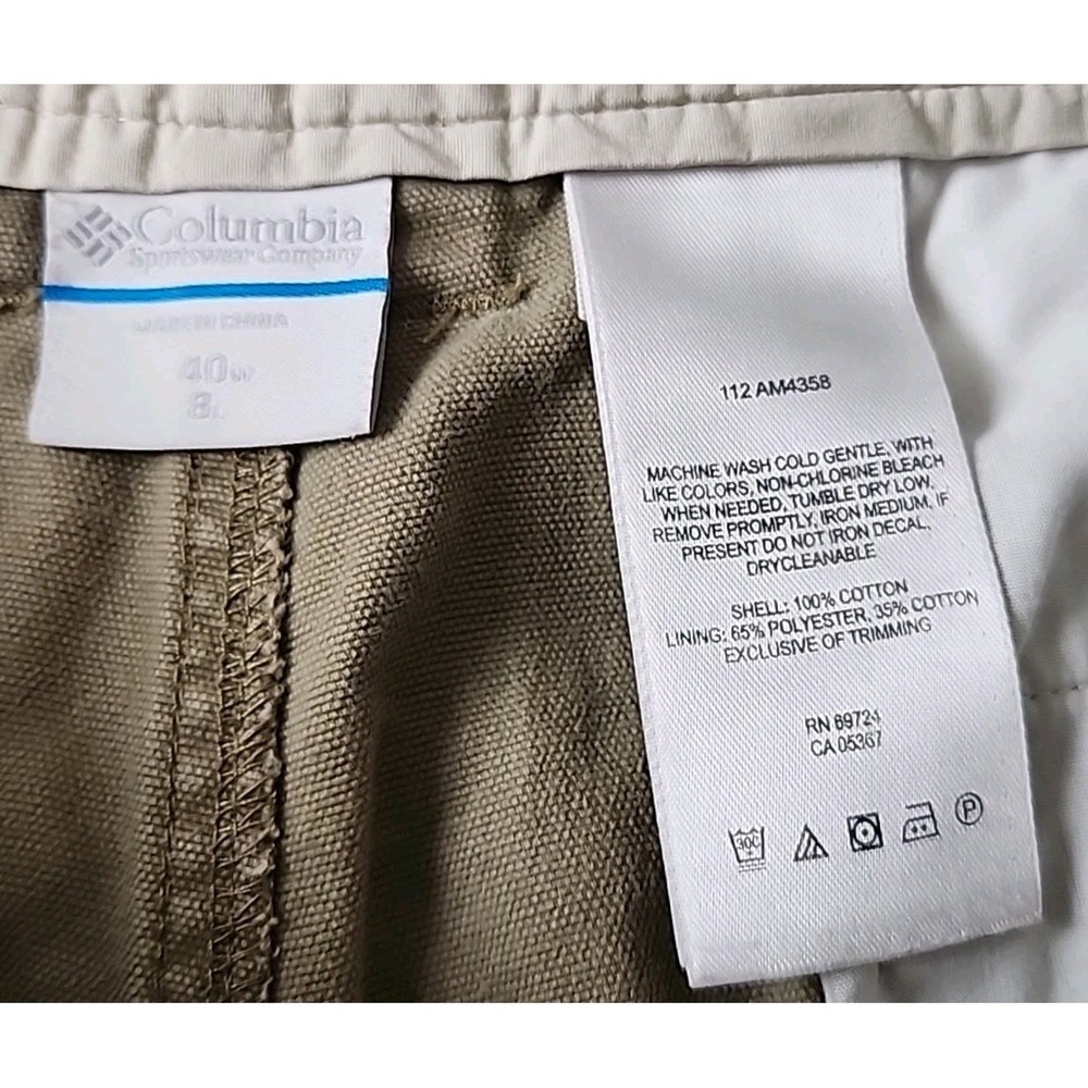 Lot 2 Columbia Men's 40W/8L Cargo‎ Shorts Khaki & Stone Outdoor Hiking Classic - Picture 2 of 15